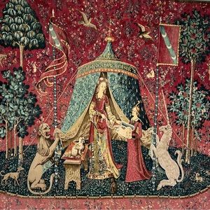 The Lady and the Unicorn: À mon seul désir Wool Blend Tapestry, Made in France
